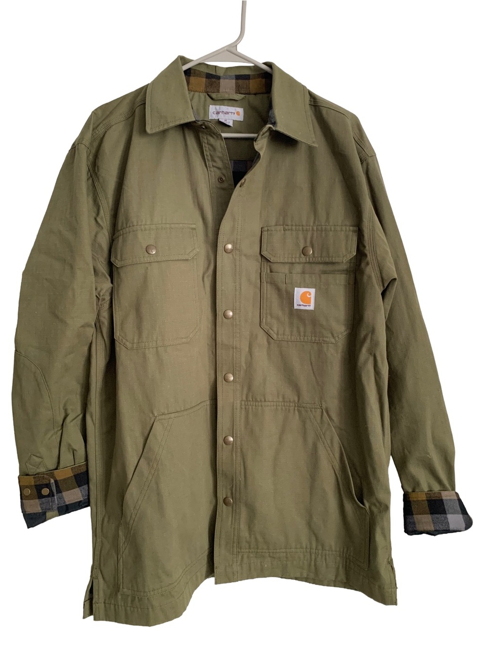 CARHARTT Women’s Olive Green Heavyweight Cotton Snap Front Jacket